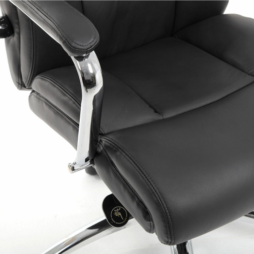 Кресло из натуральной кожи BRABIX PREMIUM "Phaeton EX-502", хром, черное фото 3