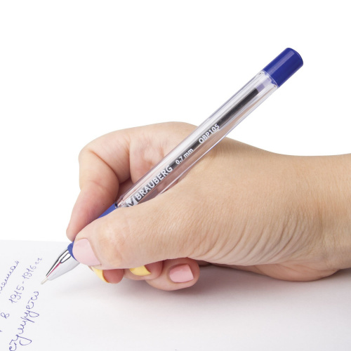 Ручка шариковая масляная с грипом BRAUBERG "Active", узел 0,7 мм, линия письма 0,35 мм, синяя фото 8