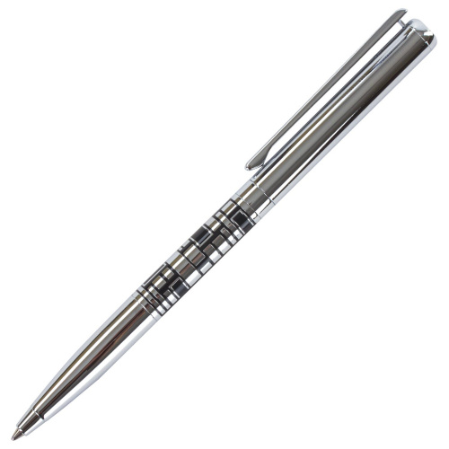 Ручка подарочная шариковая GALANT "Basel", корпус серебристый с черным, синяя фото 8