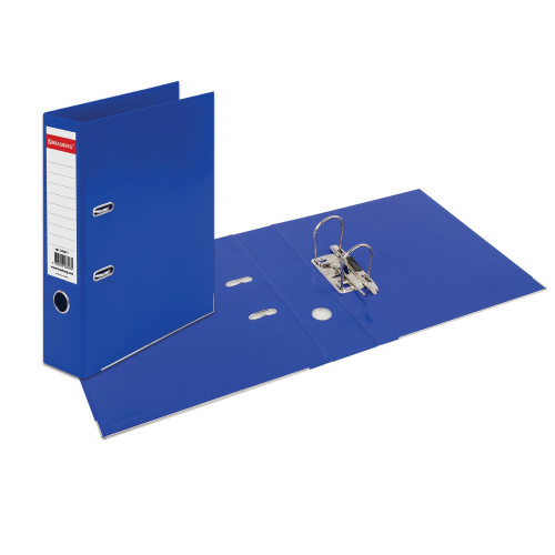 Папка-регистратор BRAUBERG "EXTRA", 75 мм, синяя, двустороннее покрытие пластик, металлич уголок фото 7