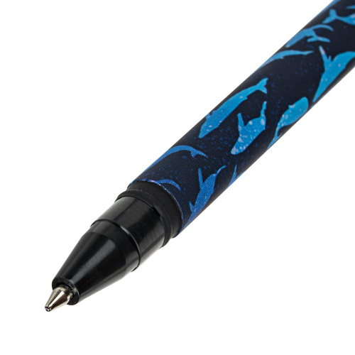 Ручка шариковая BRAUBERG SOFT TOUCH STICK "WHALE", мягкое покрытие, узел 0,7 мм, синяя фото 10