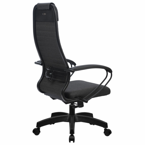 Кресло офисное МЕТТА "К-27" пластик, ткань, сиденье и спинка мягкие, серое фото 6