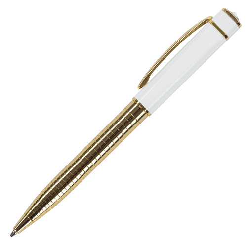 Ручка подарочная шариковая GALANT "Mont Pelerin", корпус золотистый с белым, синяя фото 3