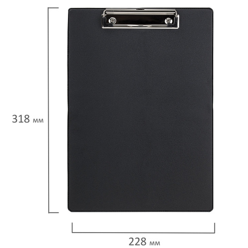 Доска-планшет STAFF, А4, с прижимом, картон/ПВХ, черная фото 4