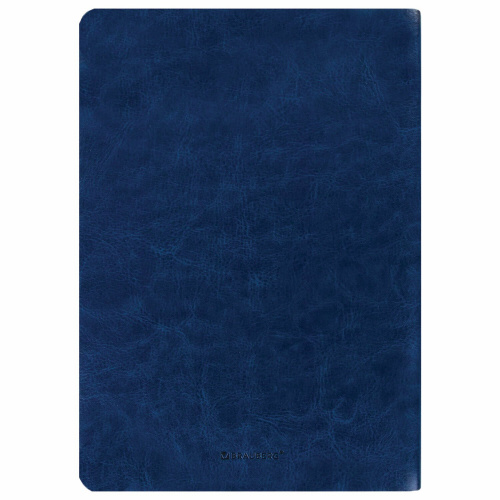 Тетрадь BRAUBERG VIVA, 60 л., B5, 179х250 мм, в линию, обложка кожзам, сшивка, темно-синий фото 3