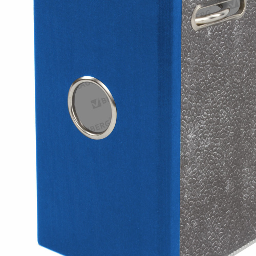 Папка-регистратор BRAUBERG, усиленный корешок, мраморное покрытие, 80 мм, с уголком, синяя фото 4