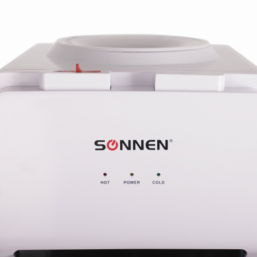 Кулер для воды SONNEN FE-02, напольный, нагрев/охлаждение электронное, 2 крана, белый фото 3