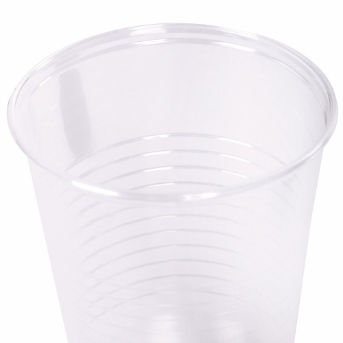 Одноразовые стаканы LAIMA200 мл, 100 шт., пластиковые, прозрачные, ПП, холодное/горячее фото 2
