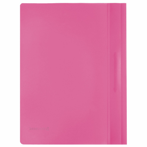 Скоросшиватель пластиковый BRAUBERG, А4, 130/180 мкм, розовый фото 2