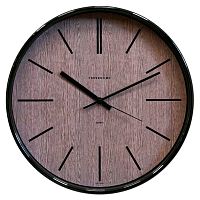 Часы настенные TROYKA 77770743, круг, 30,5х30,5х5 см, коричневые, черная рамка