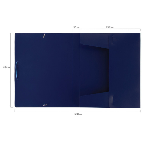 Папка-короб на резинках BRAUBERG, 30 мм, синяя фото 2