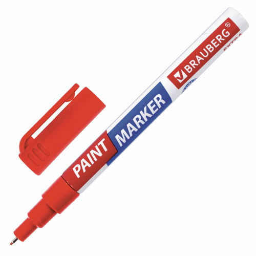 Маркер-краска лаковый BRAUBERG EXTRA (paint marker), 1 мм, красный