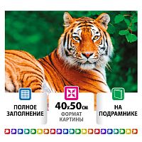 Картина стразами ОСТРОВ СОКРОВИЩ "Тигр", 40х50 см, на подрамнике