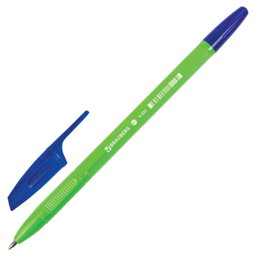 Ручка шариковая BRAUBERG "X-333" NEON SOLID, корпус ассорти, линия письма 0,35 мм, синяя фото 8