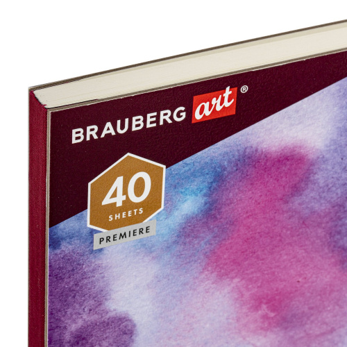 Скетчбук для акварели BRAUBERG ART PREMIERE,  200 г/м2, 148х210 мм, 40 л., книжный переплет фото 7