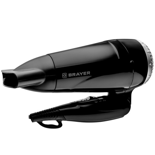 Фен BRAYER BR3024, 1600 Вт, 2 скорости, складная ручка, холодный воздух, черный фото 3