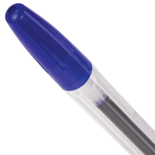 Ручка шариковая BRAUBERG "X-333", корпус прозрачный, узел 0,7 мм, линия письма 0,35 мм, синяя фото 8
