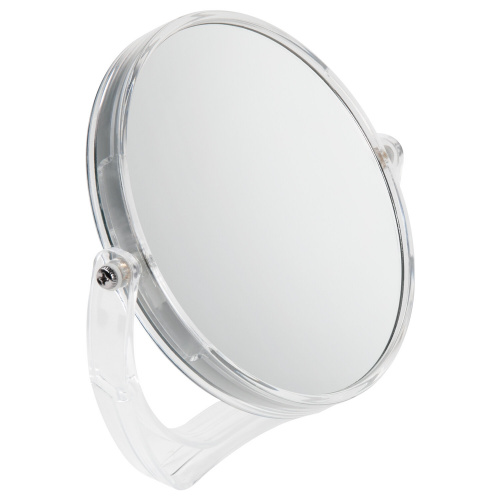 Зеркало настольное BRABIX, круглое, диаметр 17 см, двустороннее, прозрачная рамка фото 2