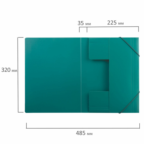 Папка на резинках BRAUBERG, стандарт, до 300 листов, 0,5 мм, зеленая фото 5