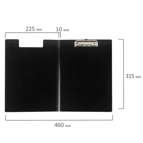 Папка-планшет BRAUBERG "Contract", А4, с прижимом и крышкой, пластиковая, черная, сверхпрочная фото 2