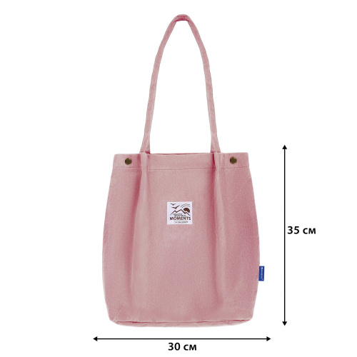 Сумка-шоппер BRAUBERG MOMENTS, вельвет, 35х30 см, розовый, 271907 фото 4