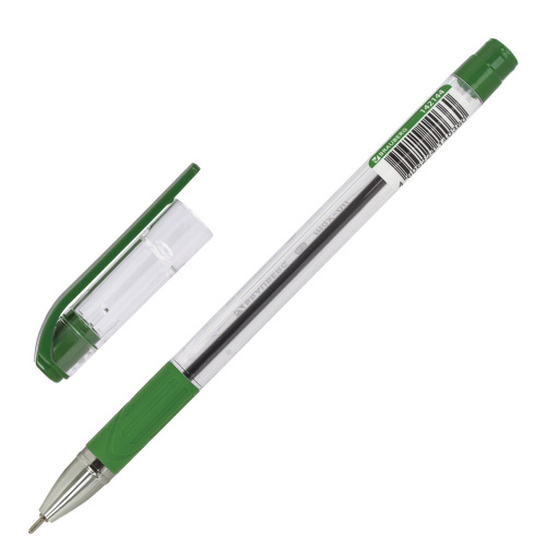 Ручка шариковая масляная с грипом BRAUBERG "Max-Oil", линия письма 0,35 мм, зеленая фото 6