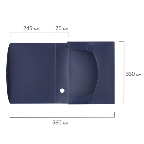 Короб архивный STAFF, 330х245 мм, 70 мм, пластик, разборный, до 750 листов, синий фото 8