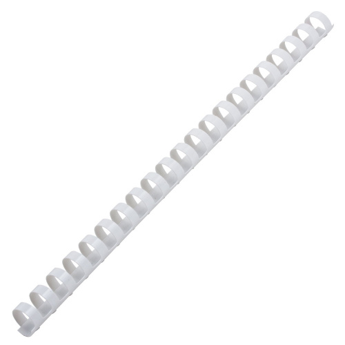 Пружины пластиковые для переплета BRAUBERG, 100 шт., 16 мм, для сшивания 101-120 л., белые фото 4