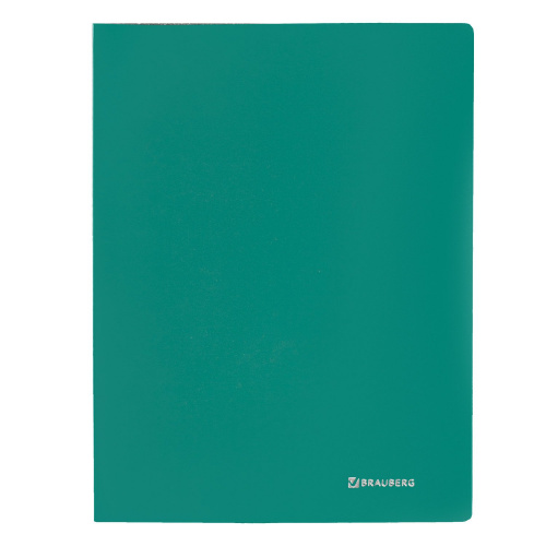 Папка с боковым металлическим прижимом BRAUBERG, стандарт, до 100 листов, 0,6 мм, зеленая фото 7
