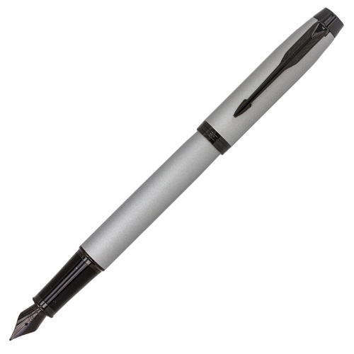 Ручка перьевая PARKER "IM Achromatic Grey BT", корпус серый матовый, нержавеющая сталь, синяя фото 5