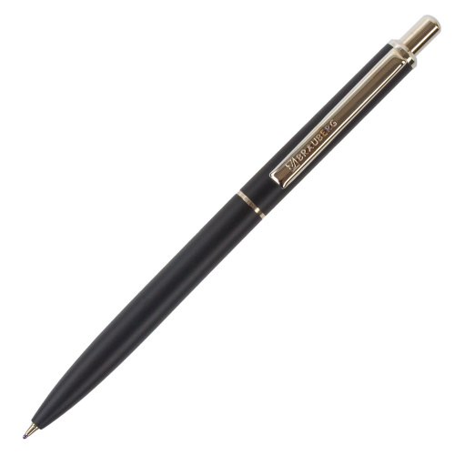 Ручка подарочная шариковая BRAUBERG "Larghetto", корпус черный, линия письма 0,5 мм, синяя фото 2
