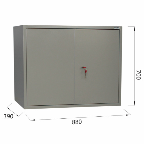 Шкаф металлический для документов (антресоль) BRABIX "KBS-09", 700х880х390 мм, 30 кг, сварной фото 2