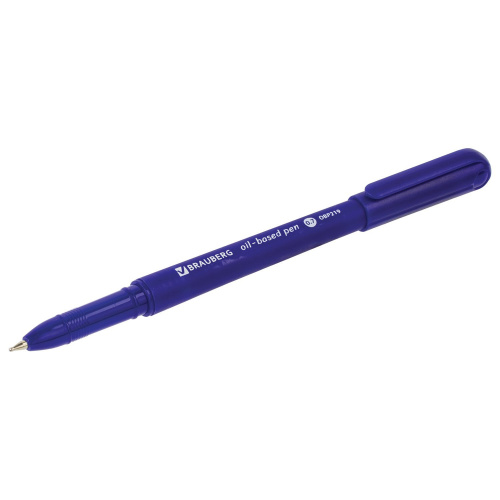 Ручка шариковая масляная BRAUBERG "Fine", корпус синий, линия письма 0,35 мм, синяя фото 8
