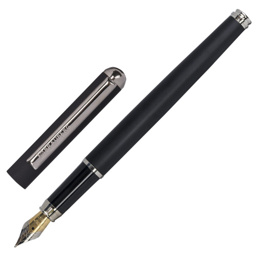 Ручка подарочная перьевая BRAUBERG "Larghetto", корпус черный, линия письма 0,25 мм, синяя фото 10