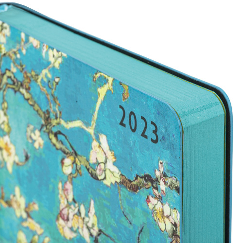 Ежедневник датированный 2023 BRAUBERG "Vista" "Цветущий миндаль", А5, 138x213 мм, под кожу, гибкий фото 7