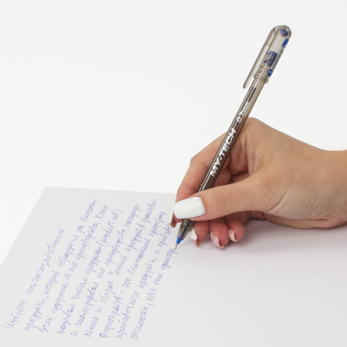 Ручка шариковая масляная PENSAN "My-Tech", игольчатый узел 0,7 мм, линия письма 0,35 мм, синяя фото 7