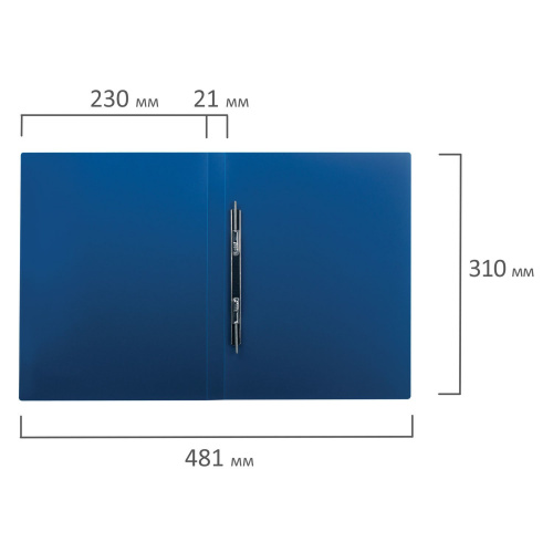 Папка с металлическим скоросшивателем BRAUBERG, стандарт, до 100 листов, 0,6 мм, синяя фото 8