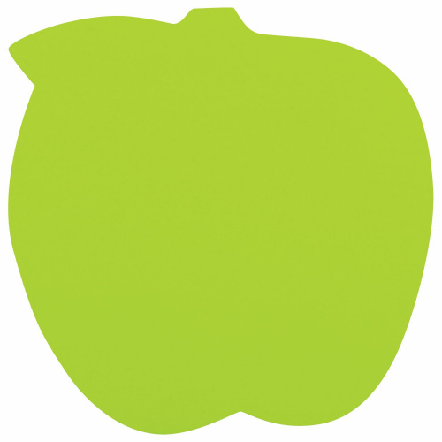 Блок самоклеящийся (стикеры), фигурный BRAUBERG "Яблоко", 50 л., зеленый, европодвес фото 3