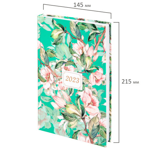 Ежедневник датированный на 2023 STAFF "Flowers", 145х215 мм, А5, ламинированная обложка фото 8
