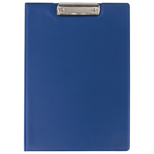 Папка-планшет BRAUBERG, А4, с прижимом и крышкой, картон/ПВХ, синяя фото 10