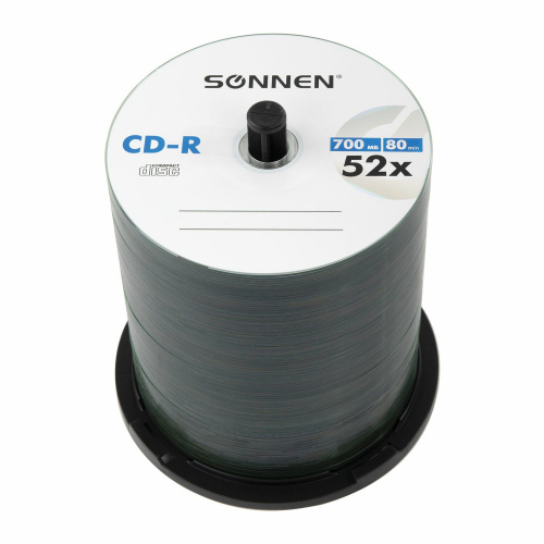 Диски CD-R SONNEN, 700 Mb, 52x, 100 шт. фото 3