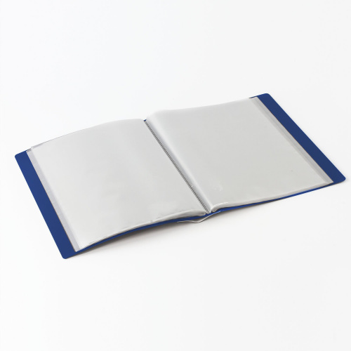 Папка BRAUBERG "Office", 80 вкладышей, 0,8 мм, синяя фото 7