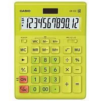 Калькулятор настольный CASIO, 210х155 мм, 12 разрядов, двойное питание, салатовый