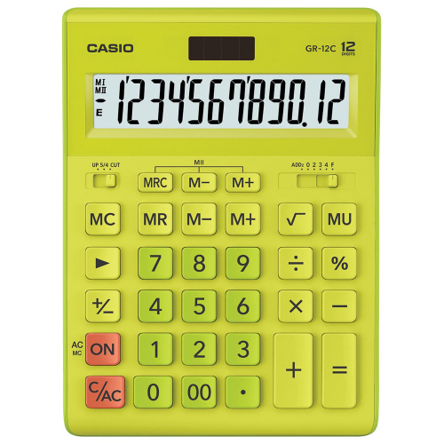 Калькулятор настольный CASIO, 210х155 мм, 12 разрядов, двойное питание, салатовый