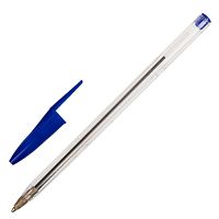 Ручка шариковая STAFF Basic Budget BP-02, длина корпуса 13,5 см, линия письма 0,5 мм, синяя