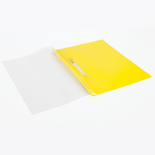 Скоросшиватель пластиковый с перфорацией BRAUBERG, А4, 140/180 мкм, желтый фото 10