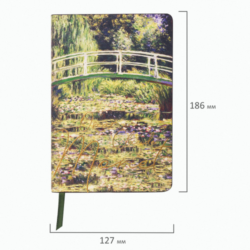Ежедневник недатированный B6 (127х186 мм), BRAUBERG VISTA, под кожу, гибкий, 136 л., "Claude Monet" фото 6