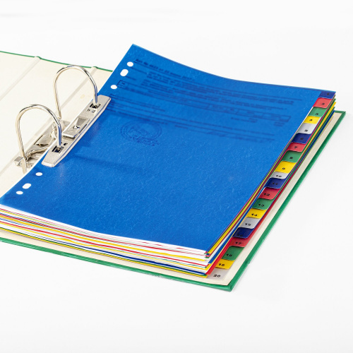 Разделитель пластиковый BRAUBERG, А4, 20 листов, цифровой 1-20, оглавление, цветной фото 6