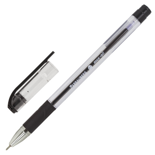 Ручка шариковая масляная с грипом BRAUBERG "Max-Oil", линия письма 0,35 мм, черная фото 10