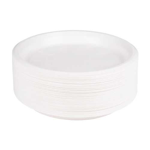 Одноразовые тарелки плоские LAIMA "СТАРТ", 100 шт., пластик, белые, холодное/горячее фото 7